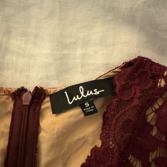 Lulu’s Swoon-er or later burgundy long sleeve lace dress - Picture 5 of 7